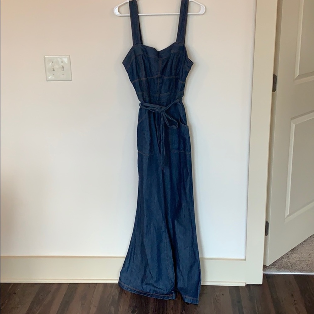 Anthropologie denim jumpsuit